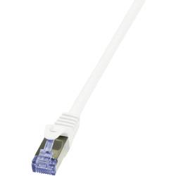 LogiLink CQ4021S RJ45 síťové kabely, propojovací kabely CAT 6A S/FTP 0.50 m bílá pozlacené kontakty, samozhášecí, s ochranou 1 ks