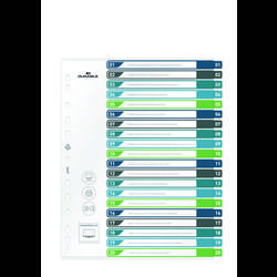 Durable 679727 rejstřík DIN A4+ 1-20 polypropylen vícebarevná 20 karet 679727