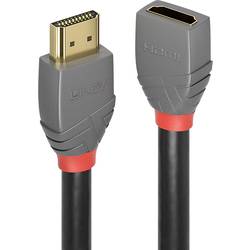 LINDY HDMI prodlužovací kabel Zástrčka HDMI-A, Zásuvka HDMI-A 2.00 m antracitová, černá, červená 36477 4K UHD, pozlacené kontakty HDMI kabel