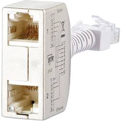 Metz Connect RJ45 síťový Y adaptér CAT 5 [2x RJ45 zásuvka - 1x RJ45 zástrčka] stříbrná