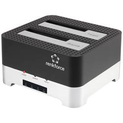 Renkforce RF-DOCKING-02 USB 3.2 Gen 1 (USB 3.0) SATA 6 Gb/s 2 porty duplikační stanice pevných disků 2.5 palec, 3.5 palec s funkcí klonování