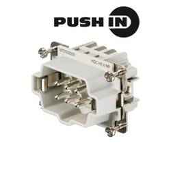 HDC insert, Male, 500 V, 24 A, No. of poles: 6, PUSH IN, Size: 3