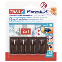 tesa POWERSTRIPS® Gardinové háky Vario hnědá Množství: 4 ks