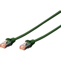 Digitus DK-1644-005/G RJ45 síťové kabely, propojovací kabely CAT 6 S/FTP 0.50 m zelená bez halogenů, kroucené páry , s ochranou, samozhášecí 1 ks