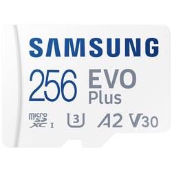 Samsung EVO Plus paměťová karta microSD Retail 256 GB UHS-I, v30 Video Speed Class, A2 Application Performance Class vč. SD adaptéru