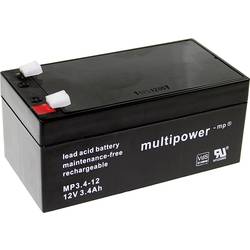 multipower PB-12-3,4-4,8 MP3,4-12 olověný akumulátor 12 V 3.4 Ah olověný se skelným rounem (š x v x h) 134 x 66.5 x 67 mm plochý konektor 4,8 mm bezúdržbové,