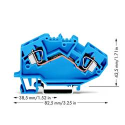 WAGO 782-604 průchodková svorka 8 mm pružinová svorka osazení: N modrá 25 ks