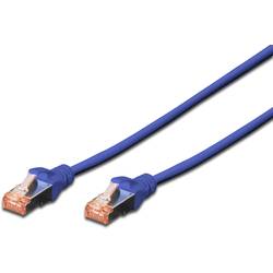 Digitus DK-1644-100/B RJ45 síťové kabely, propojovací kabely CAT 6 S/FTP 10.00 m modrá stínění pletivem, bez halogenů, samozhášecí, fóliové stínění, stíněný,