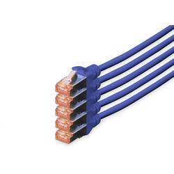 Digitus DK-1644-100-B-5 RJ45 síťové kabely, propojovací kabely CAT 6 S/FTP 10.00 m modrá fóliové stínění, kompletní stínění, stíněný, bez halogenů, simplexní