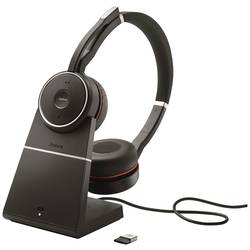 Jabra Evolve 75 Second Edition - MS Teams telefon Sluchátka On Ear bezdrátová, Bluetooth®, kabelová stereo černá Redukce šumu mikrofonu, Potlačení hluku