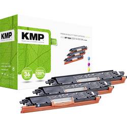 KMP Toner náhradní HP 126A, CE311A, CE312A, CE313A kompatibilní kombinované balení azurová, purppurová, žlutá 1000 Seiten H-T149CMY 1226,0030