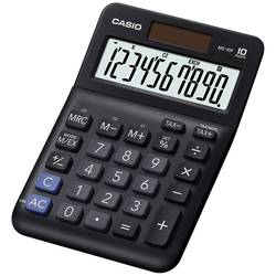 Casio MS-10F stolní kalkulačka, displej (počet míst) 10, na baterii, solární napájení, černá