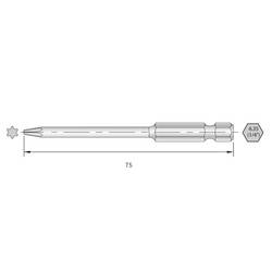 Bernstein Tools for Electronics 6-TX20-75 bit Torx Ocel HRC silně legováno E 6.3 6 ks