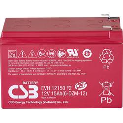 CSB Battery EVH 12150 EVH12150X3 olověný akumulátor 12 V 15 Ah olověný se skelným rounem (š x v x h) 151 x 102 x 98 mm plochý konektor 6,35 mm odolné proti