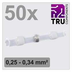 TRU COMPONENTS TC-12888416 krimpovací spojka se smršťovací bužírkou 0.25 mm² 0.34 mm² plná izolace bílá 50 ks