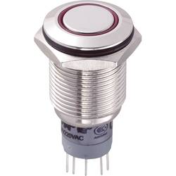 TRU COMPONENTS LAS2GQF-22ZE/R/12V/N/P, 701859 tlačítkový spínač antivandal, 16 mm, 250 V/AC, 3 A, 1 ks