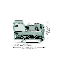 WAGO 2006-7111 potenciálová svorka 7.50 mm pružinová svorka šedá 50 ks