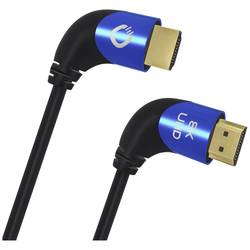 Oehlbach HDMI kabel Zástrčka HDMI-A, Zástrčka HDMI-A 3.00 m černá D1C42543 8K UHD, 90° zatočeno doleva, třížilový stíněný HDMI kabel