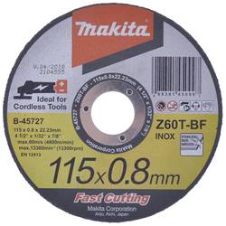 Makita B-45727 řezný kotouč rovný 115 mm 1 ks ocel, nerezová ocel