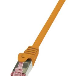 LogiLink CQ2098S RJ45 síťové kabely, propojovací kabely CAT 6 S/FTP 10.00 m oranžová samozhášecí, s ochranou 1 ks