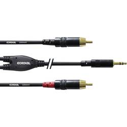 Cordial audio kabelový adaptér [1x jack zástrčka 3,5 mm - 2x cinch zástrčka] 0.90 m černá