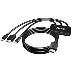 club3D CAC-1630 USB-C® / HDMI / Mini-DisplayPort adaptér [1x USB-C®, HDMI®, Mini DisplayPort - 1x HDMI®] černá 30 cm