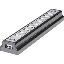 Manhattan 161572 10 portů USB 2.0 hub černá, stříbrná