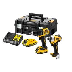 DEWALT DCK2062D2T-QW sada nářadí, Aku vrtací příklepový šroubovák, Akumulátorový příklepový šroubovák, Akumulátor, nabíječka akumulátorů, DCK2062D2T-QW, 6dílná