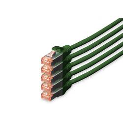 Digitus DK-1644-100-G-5 RJ45 síťové kabely, propojovací kabely CAT 6 S/FTP 10.00 m zelená fóliové stínění, kompletní stínění, stíněný, bez halogenů, simplexní