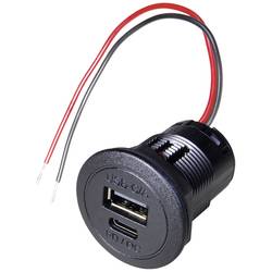 ProCar Dvojitá zásuvka Power USB-C/a PD/QC bez LED Proudová zatížitelnost (max.)=2.2 A 12 až 24 V/DC