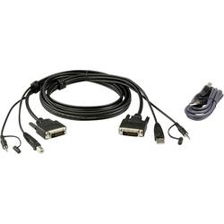 ATEN KVM kabel [1x DVI-D zástrčka , USB 2.0 zástrčka A, jack zástrčka 3,5 mm - 1x DVI-D zástrčka , USB 2.0 zásuvka A, jack zástrčka 3,5 mm] 1.80 m černá