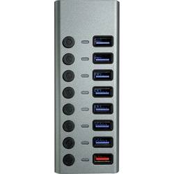 Maxtrack CH11L 8 portů USB 3.0-hub lze spínat jednotlivě stříbrnošedá