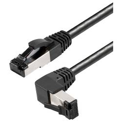 Maxtrack TI49-1L RJ45 síťové kabely, propojovací kabely CAT 8.1 S/FTP 1 m černá 90° zatočeno nahoru , odolné vůči amoniaku, jednoduché stínění 1 ks