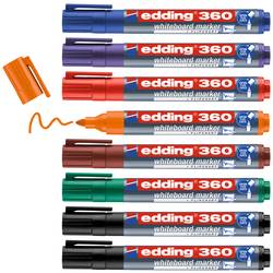 Edding 360 4-360-8-S2999 sada popisovačů na bílé tabule černá, červená, modrá, zelená, oranžová, hnědá, fialová 8 ks