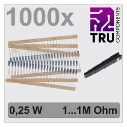 TRU COMPONENTS TC-12888456 T22P037 sada metalizovaných rezistorů axiální 0.25 W 1 % 1000 ks