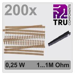 TRU COMPONENTS TC-12888460 T22P058 sada uhlíkových rezistorů axiální 0.25 W 1 % 200 ks