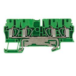 Z terminal with tension spring connection, PE terminal, Rated cross-section: Tension clamp connection, Wemid, green / yellow, Direct mounting ZPE 2.5/4AN