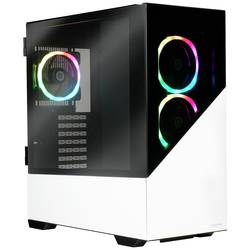 Enermax K8 midi tower PC skříň bílá 3 předinstalované LED ventilátory, boční okno