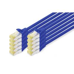 Digitus DK-1644-A-010-B-10 RJ45 síťové kabely, propojovací kabely CAT 6A S/FTP 1.00 m modrá 1 ks