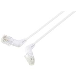 Renkforce RF-6071558 RJ45 síťové kabely, propojovací kabely CAT 6 U/UTP 0.50 m bílá Zásuvné kontakty otočné o 360°, Zahnutý kabelový vývod 1 ks