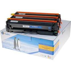 G&G Toner náhradní HP 201X, CF401X, CF402X, CF403X, CF253XM kompatibilní kombinované balení azurová, purppurová, žlutá 2300 Seiten 14995