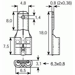 Vogt Verbindungstechnik 3829g.67 faston rozbočovač s odbočkou Šířka zástrčky: 6.30 mm Tloušťka konektoru: 0.80 mm bez izolace 250 ks