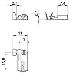 Vogt Verbindungstechnik 38373c.67 faston zásuvka Šířka zástrčky: 6.30 mm Tloušťka konektoru: 0.80 mm 180 ° bez izolace cín 500 ks