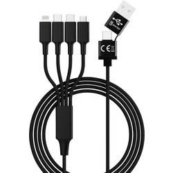 Smrter Nabíjecí kabel USB USB-A zástrčka, USB-C ® zástrčka, USB-C ® zástrčka, Apple Lightning konektor, USB Micro-B zástrčka 1.20 m černá SMRTER_ELITE_C_BK