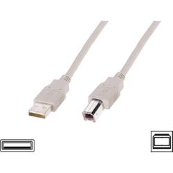 Digitus USB kabel USB 2.0 USB-A zástrčka, USB-B zástrčka 3.00 m béžová AK-300102-030-E