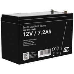 Green Cell AGM05 AGM05 olověný akumulátor 12 V 7.2 Ah olověná gelová (š x v x h) 151 x 95 x 65 mm plochý konektor 6,35 mm odolné proti více cyklům, bezúdržbové