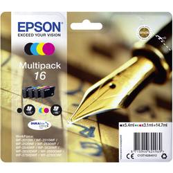 Epson Ink T1626, 16 originál kombinované balení černá, azurová, purppurová, žlutá C13T16264012