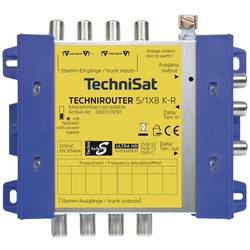 TechniSat Technirouter 5/1x8 K-R rozdělovač satelitního signálu Vstupy (vícenásobný spínač): 5 (4 SAT/1 terestrický) Počet účastníků: 8