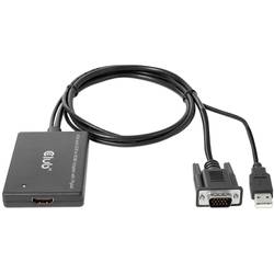 club3D CAC-1720 HDMI / USB / VGA adaptér [2x VGA zástrčka, USB zástrčka (M) - 1x HDMI zásuvka] černá s USB, lze šroubovat, pozlacené kontakty 0.6 m