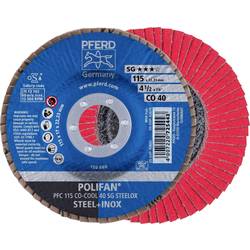 PFERD 67760415 PFC 115 CO-COOL 40 SG STEELOX vějířovitý brusný kotouč Průměr 115 mm Ø otvoru 22.23 mm Slitina hliníku, Slitina na bázi niklu, Superslitiny na